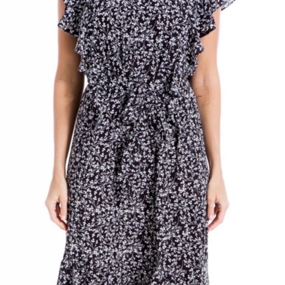 Max Studio Flutter Sleeve Waist Tie Dress